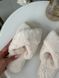 Домашние женские меховые открытые тапочки, молочные, 40-41