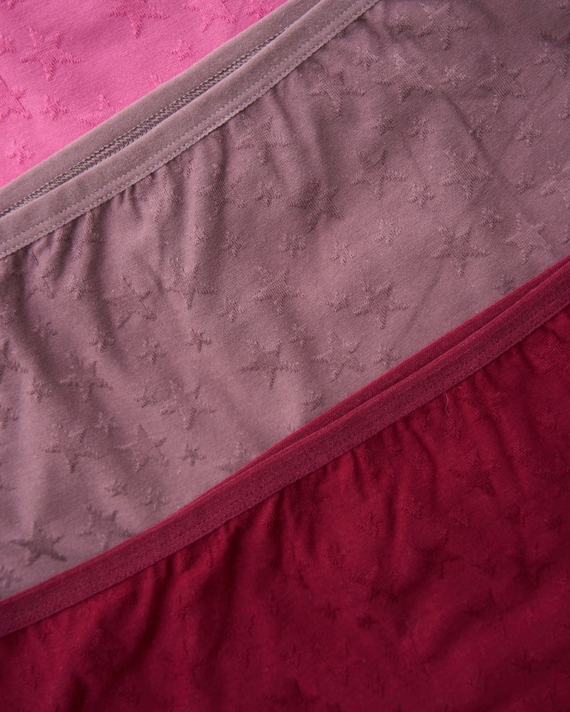 Трусы женские больших размеров 5-7XL цветной микс в звезды 5 шт., 6XL