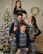 Дитяча піжама підліткова синя у зимовому принті, Family look, 128-134