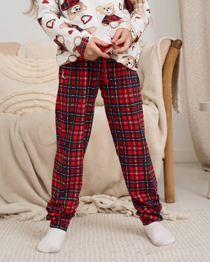 Подростковый комплект для девочки в мишки, Family look, 128-134