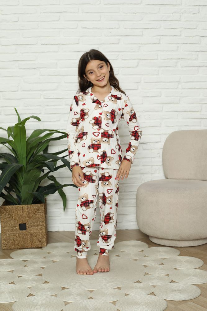 Дитяча піжама для дівчинки в ведмедики, Family look, 98-104