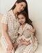 Детская пижама для девочки в горох, Family look мама и дочь, 128-134
