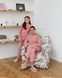 Дитяча флісова піжама для дівчинки в горох, Family look мама і донька, 110-116