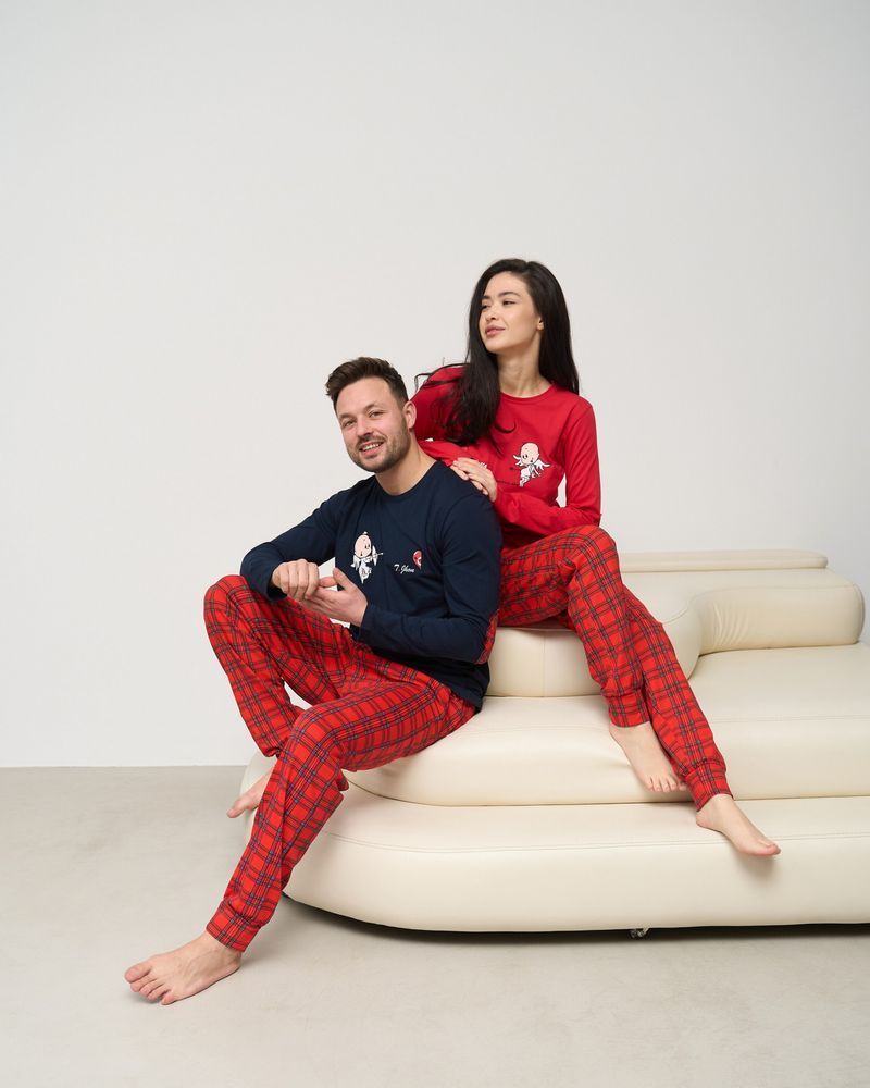 Мужская пижама хлопковая с принтом купидон, Family look для пары, 2XL