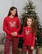 Піжама для дівчинки з новорічним принтом Міні червона, Family look, 128-134